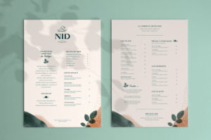 Nid menus restaurant graphiste